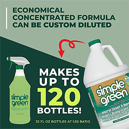 Simple Green Industrial Cleaner/Degreaser - Concentrate - 128 fl oz (4 quart) - Original Scent - 168 / Pallet - Non-toxic, Non-abrasive, Non-corrosive, Residue-free, Non-flammable - White