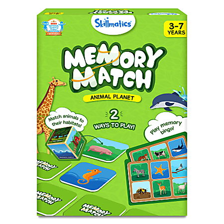 Skillmatics Memory Match Animal Planet, Grades K-3