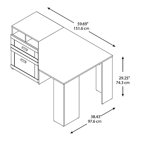 Bush Business Furniture Wheaton 60 W Reversible Corner Desk
