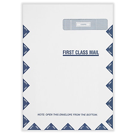 ComplyRight Right-Window Jumbo Envelopes For CMS-1500 Health Insurance Forms, NO Wording, Self-Seal, White, 9" x 12-1/2", Pack Of 500