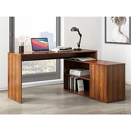 LYS L-Shape Workstation with Cabinet - For - Table TopLaminated L-shaped Top - 200 lb Capacity - 29.50
