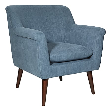 Office Star™ Dane Accent Chair, Blue Steel/Dark Coffee