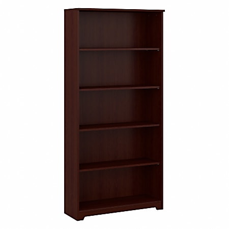 Bush Business Furniture Cabot 67"H 5-Shelf Bookcase, Harvest Cherry, Standard Delivery