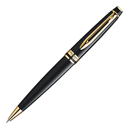 Waterman® Expert Ballpoint Pen, Medium Point, 1.0 mm, Black/Gold Barrel, Black Ink