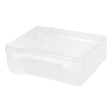 IRIS Portable Project Cases With Handles, 24-5/8" x 17-7/8" x 15-7/8", Clear, Pack Of 4 Cases