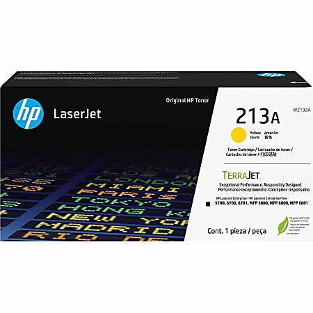HP 213A Yellow LaserJet Toner Cartridge, W2132A