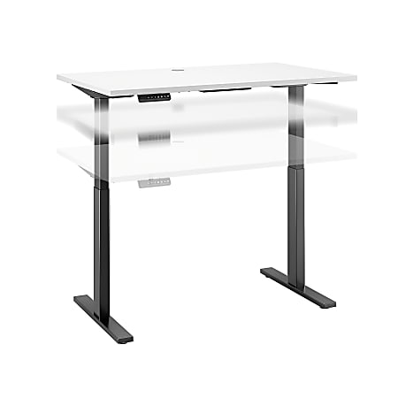Bush Business Furniture Move 60 Series 48"W x 24"D Height Adjustable Standing Desk, White/Black Base, Premium Installation