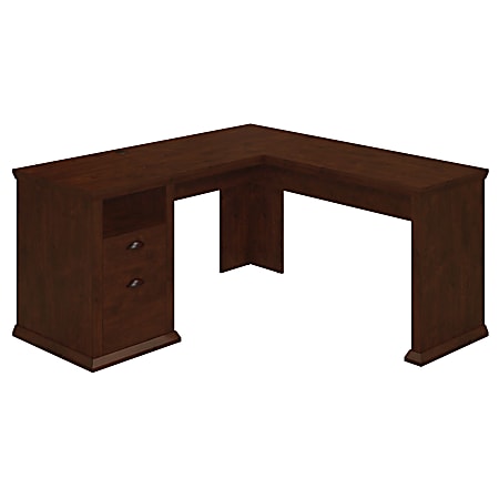 Bush Business Furniture Yorktown 61"W L-Shaped Corner Desk, Antique Cherry, Standard Delivery