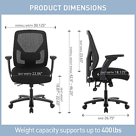 『MFTAKA』 Realspace MFTC 400 Big Tall Ergonomic MeshFabric High Back Chair