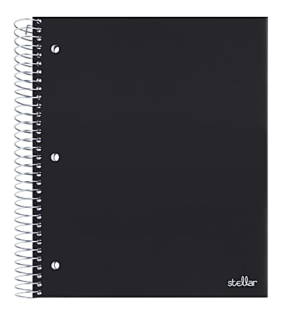 Office Depot® Brand Stellar Poly Notebook, 8-1/2" x 11", 5 Subject, College Ruled, 200 Sheets, Black