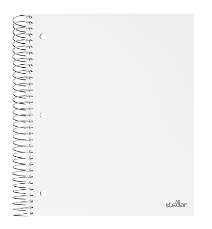 Office Depot® Brand Stellar Poly Notebook, 8-1/2" x 11", 5 Subject, College Ruled, 200 Sheets, White