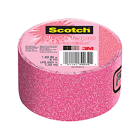 Scotch Duct Tape 1.88 x 8 Yd. Hot Pink Glitter - Office Depot