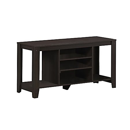 Monarch Specialties Ezra TV Stand, 24-1/4"H x 47-3/4"W x 17-1/4"D, Cappuccino