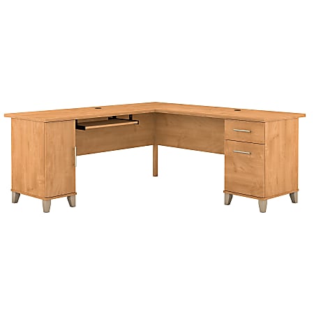 Bush Business Furniture Somerset 71"W L-Shaped Corner Desk, Maple Cross, Standard Delivery