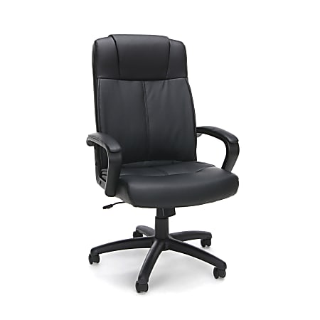 OFM Essentials Bonded Leather High-Back Chair, Black