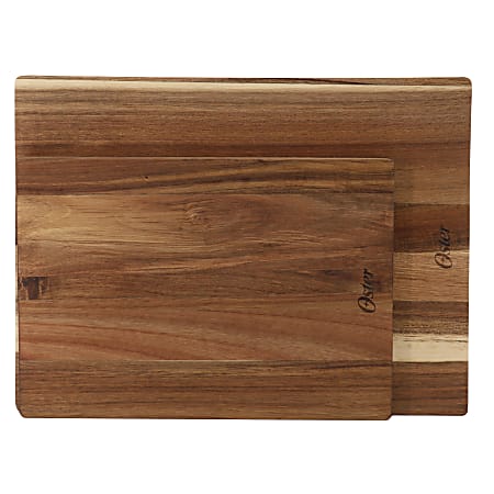 Oster Thornwood 2-Piece Acacia Wood Cutting Board Set, Brown