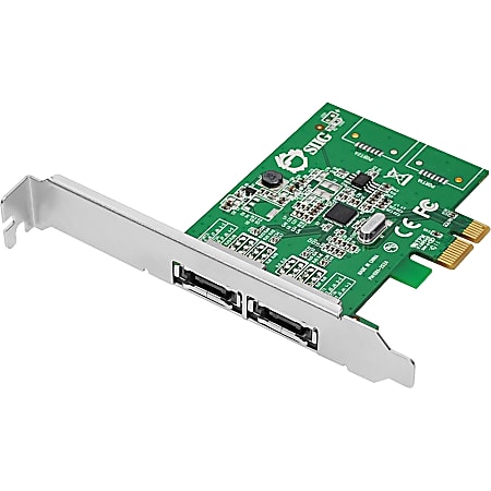 SIIG DP eSATA 6Gb/s 2-Port PCIe - Serial ATA/600 - PCI Express - Dual-profile - Plug-in Card - 2 Total SATA Port(s) - 2 SATA Port(s) External