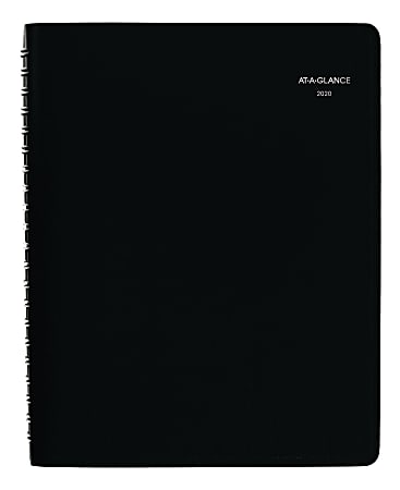 AT-A-GLANCE® DayMinder® Daily 4-Person Group Appointment Book, 8" x 11", Black, January To December 2020