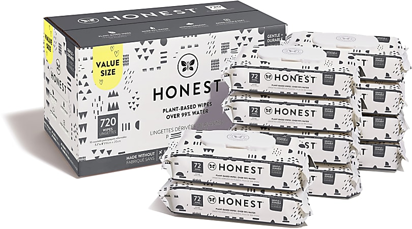 The Honest Company Honest Baby Wipes, Pattern Play, Pack Of 720 Wipes