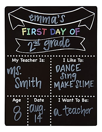 Office Depot Brand First Day Last Day Of School Chalkboard 9 12 x 12 12  Black - Office Depot