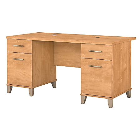 Bush Furniture Somerset 60"W Office Computer Desk, Maple Cross, Standard Delivery