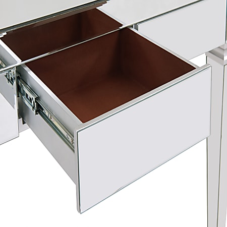 Glenview glam mirrored writing desk with drawers deals