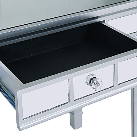 Glenview glam mirrored writing online desk with drawers