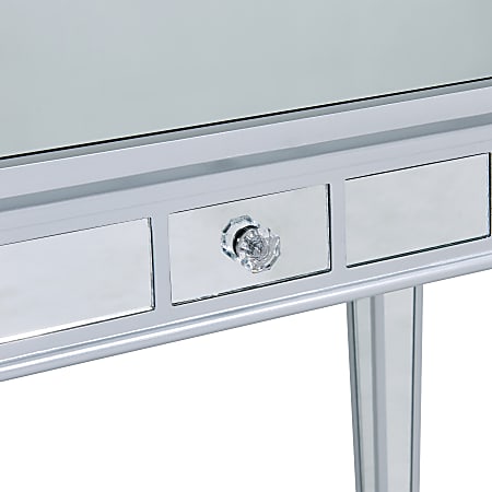 Glenview glam mirrored writing shop desk with drawers