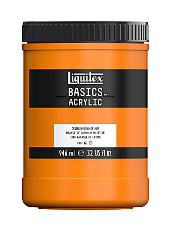 Liquitex Basics Acrylic Paint, 32 Oz Jar, Cadmium Orange Hue