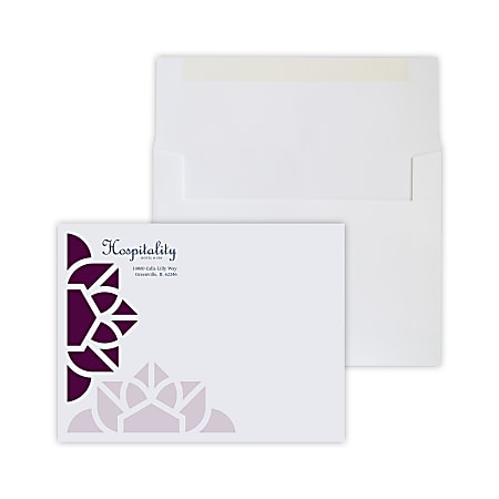 Custom Full-Color A-2 White Wove Announcement And Invitation Envelopes, Square Flap, 4-3/8" x 5-3/4", Box Of 50 Envelopes
