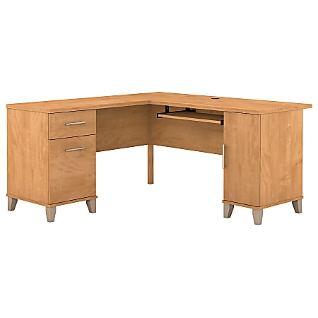 Bush Furniture Somerset L Shaped Desk, 60"W, Maple Cross, Standard Delivery