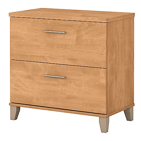 Bush Business Furniture Somerset 29-9/16"W x 21-13/16"D Lateral 2-Drawer File Cabinet, Maple Cross, Standard Delivery