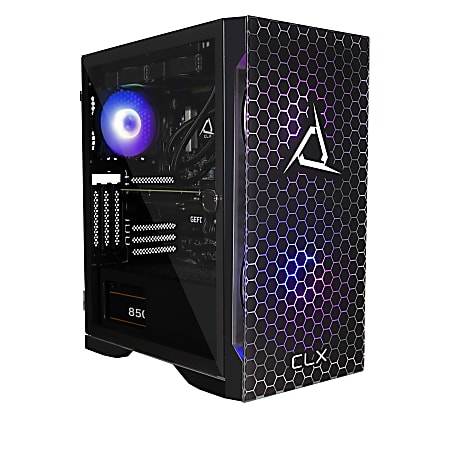 CLX SET TGMSETRTH1662BM Liquid-Cooled Gaming Desktop PC, Intel® Core™ i7, 16GB Memory, 3TB Hard Drive/500GB Solid State Drive, Windows® 10 Home