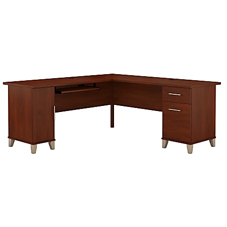 Bush Furniture Somerset L Shaped Desk, 72"W, Hansen Cherry, Standard Delivery