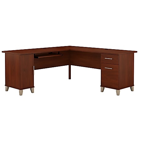 Bush Business Furniture Somerset 71"W L-Shaped Corner Desk, Hansen Cherry, Standard Delivery