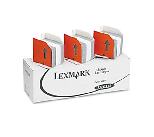 Lexmark™ 12L0252 Staple Cartridge, 5,000 Staples Per Cartridges, Pack Of 3