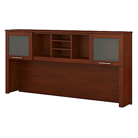 Bush Furniture Somerset 72"W L Shaped Desk Hutch, Hansen Cherry, Standard Delivery