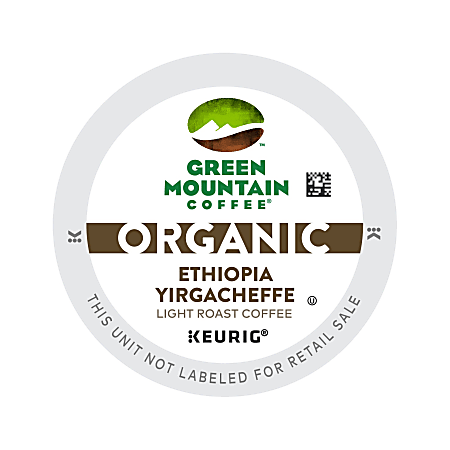 Green Mountain Coffee® Organic Ethiopia Yirgacheffe Single-Serve K-Cup®, Carton Of 18