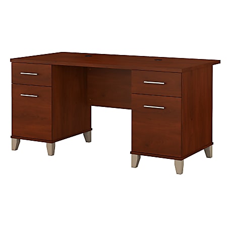 Bush Furniture Somerset 60"W Office Computer Desk, Hansen Cherry, Standard Delivery