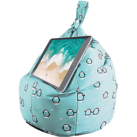 Planet Buddies Pepper the Penguin Tablet Cushion Stand - Up to 12.9" Screen Support - Polyester - Blue