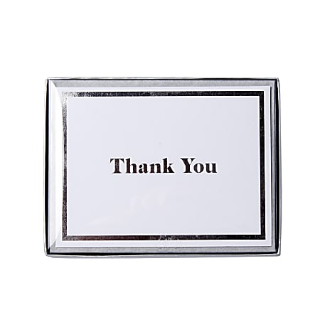 Sincerely A Collection by C.R. Gibson® Top-Fold Thank You Notes, 3 3/4" x 5", White, Box Of 16