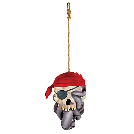 Amscan Halloween Hanging Pirate Skull Head, 11"H x 7"W x 7"D, Multicolor