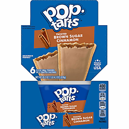 Pop-Tarts Frosted Brown Sugar Cinnamon - Cinnamon, Brown Sugar, Frosted Brown Sugar Cinnamon - 1 - 1.27 lb - 12 / Box
