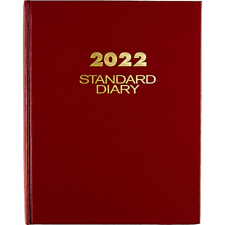 AT-A-GLANCE® Standard Daily Diary, 7-1/2" x 9-1/2", Red, January To December 2022, SD37413