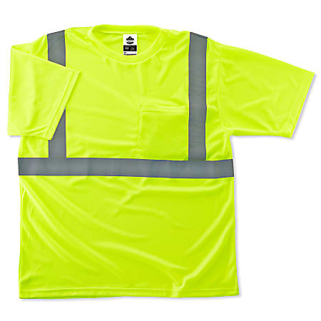 Ergodyne GloWear 8289 Type R Class 2 T-Shirt, 4X, Lime