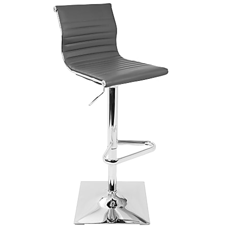 LumiSource Masters Bar Stool, Chrome/Black/Gray