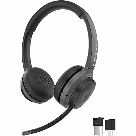 Morpheus 360 Advantage Stereo Wireless Headset with Detachable Boom Microphone - Bluetooth Headphones with 2.4GHz Receive - HS6500SBT