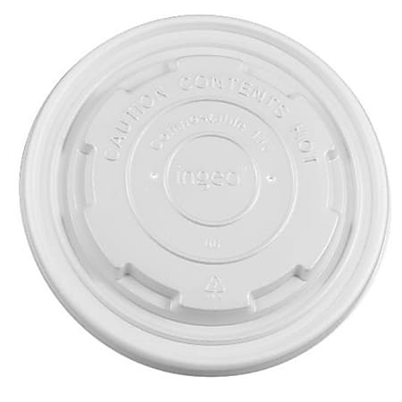 Karat Earth PLA Lids For 12-16 Oz Paper Food Containers, White, Case Of 500 Lids