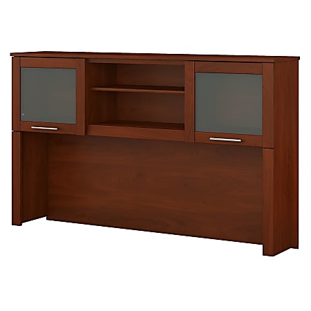 Bush Furniture Somerset 60"W L Shaped Desk Hutch, Hansen Cherry, Standard Delivery