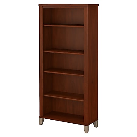 Bush Furniture Somerset 5 Shelf, Hansen Cherry Bookcase